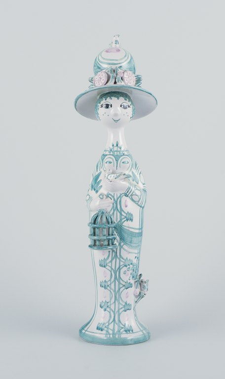 Bjørn Wiinblad, unique ceramic figurine. 
‘Spring’ in green from “The Four Seasons”.