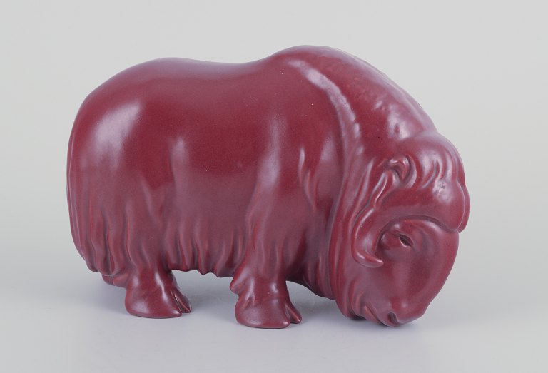 Svend Lindhart, own workshop. 
Musk ox in ceramic.