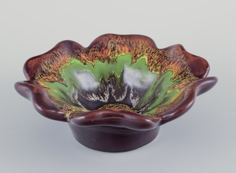 Vallauris, France.
Ceramic bowl in multicoloured glaze.