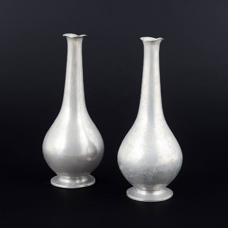 Just Andersen. Two pewter vases, model 1457. Denmark, 1940s.