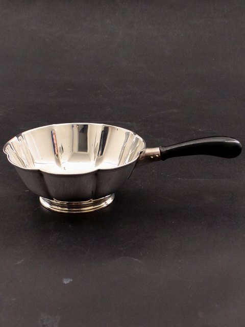 Silver serving bowl with wavy edge