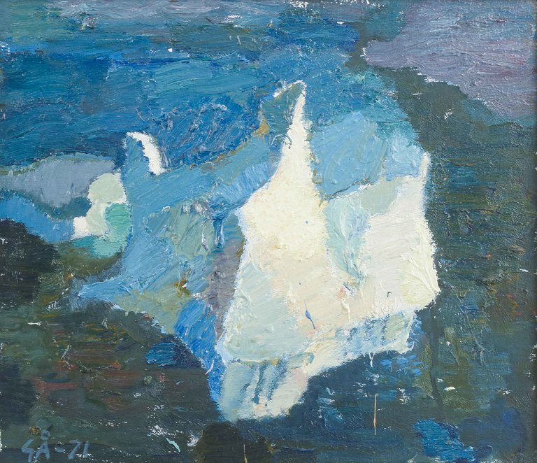 Scandinavian artist
Abstract composition.
Oil on canvas, 1971.