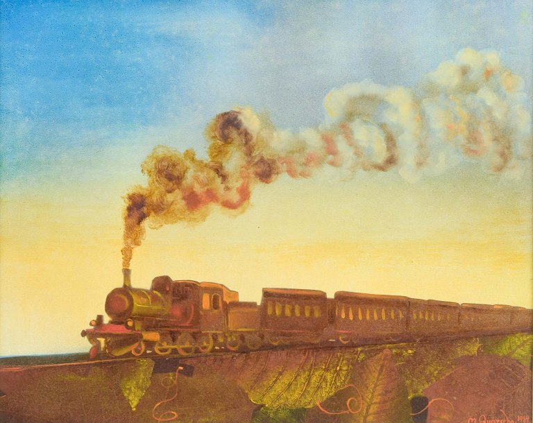Mikael Kvarsebo
Swedish artist
Locomotive.
Oil on board, 1984.
