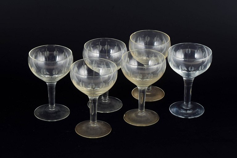Holmegaard – Kirsten Piil
Designed by Per Lütken in 1956.
6 sherry wine glasses, ca. 1950/60s.
