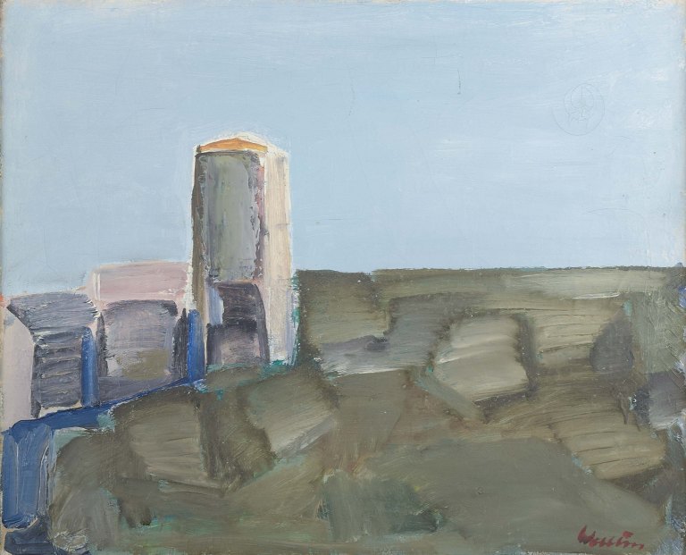 Swedish artist
Modernist landscape.
Oil on canvas.