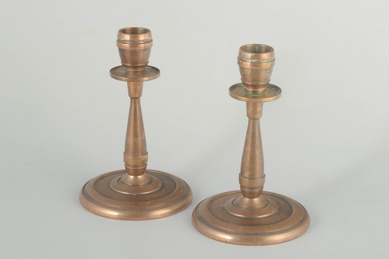 CAWA
Pair of brass candlesticks, Art Deco, 1940s.