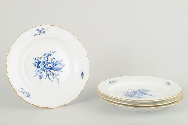 Meissen
4 frokosttallerkener,  tidligt 1900-tal.