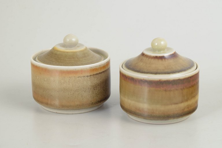 John Andersson for Höganäs, pair of lidded jars.