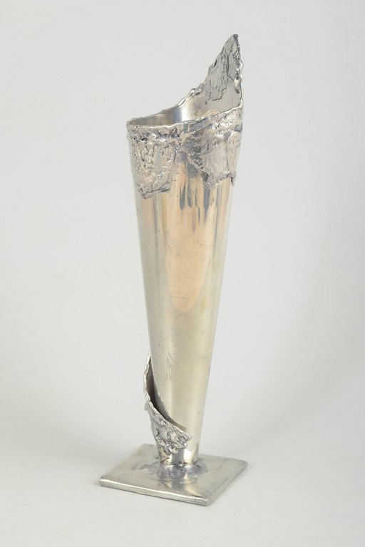 Bengt Berggren, large pewter vase, 1980s.
