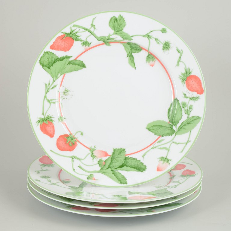 Bill Goldsmith for Limoges, Fraise, set of 4 charger plates.