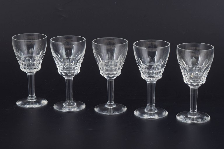 French Crystal glasses, Set of 5 Schnapps Glasses.