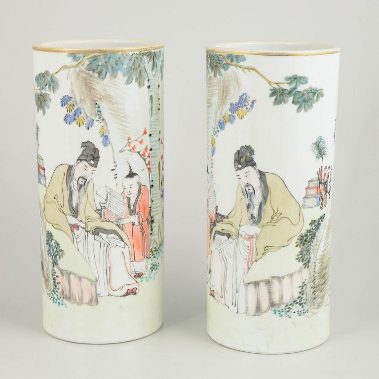 Chinese Porcelain, Pair of Hat Stands.
