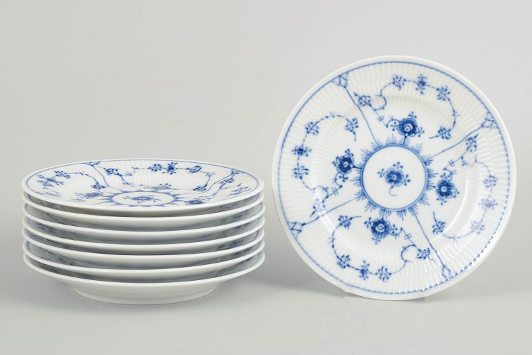 Royal Copenhagen, Blue Fluted Plain, set of 8 plates.