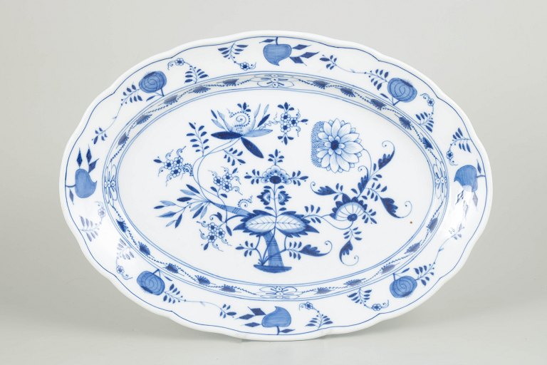 Meissen blue onion large oval serving dish.