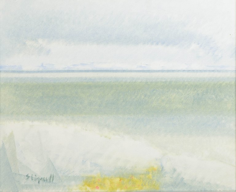 Sven Lignell, oil painting on canvas, listed Swedish modernist.