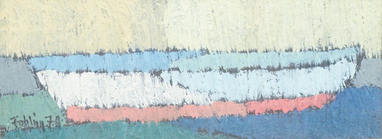 Gunnar Fohlin, oil on paper, listed Swedish artist.