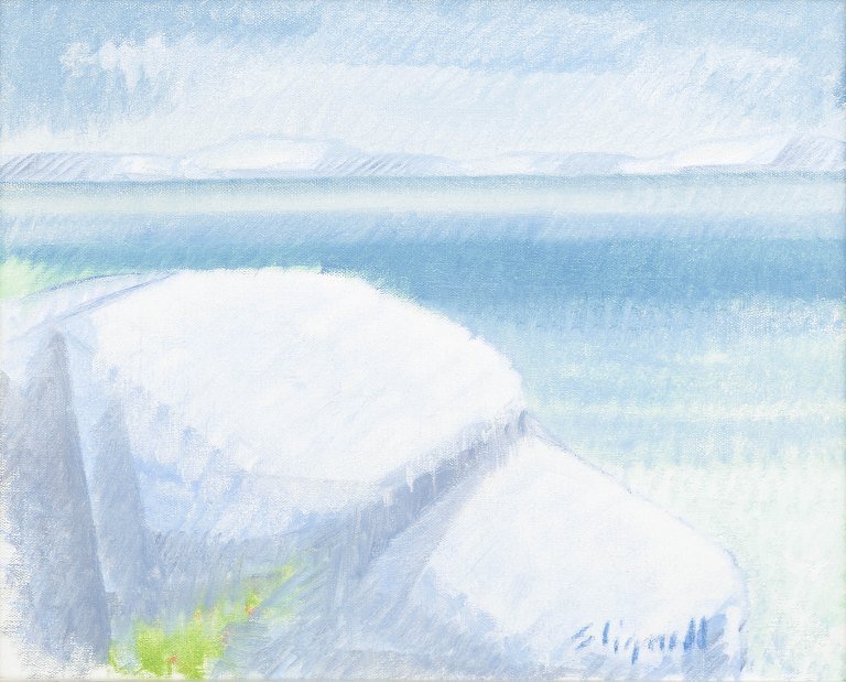 Sven Lignell, oil painting on canvas, listed Swedish modernist.