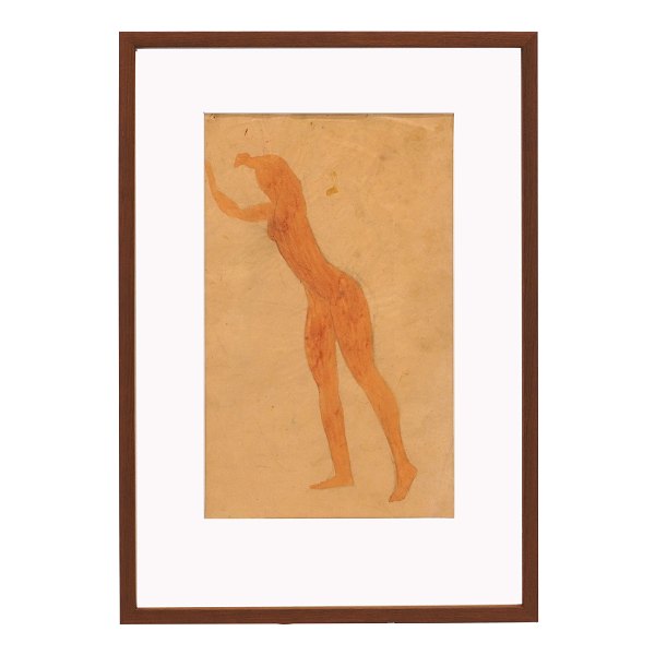 Johannes Bjerg, 1886-1955, watercolor. Visible size: 39x24cm. With frame: 58x40cm