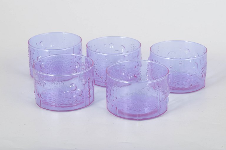 Oiva Toikka for Nuutajärvi, set of five Flora bowls.