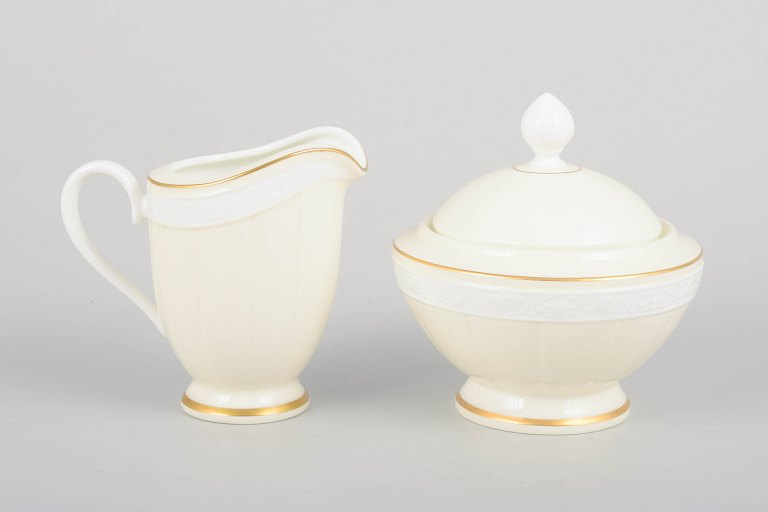 Villeroy & Boch, sugar bowl and creamer.