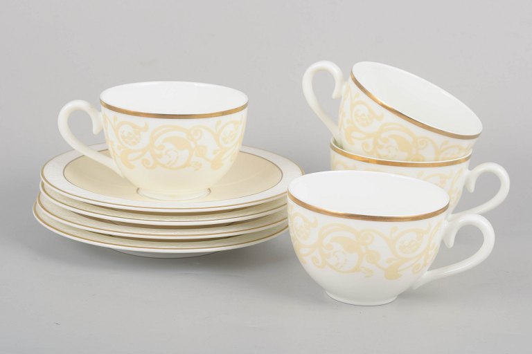 Villeroy & Boch, set of four coffee cups with saucers.