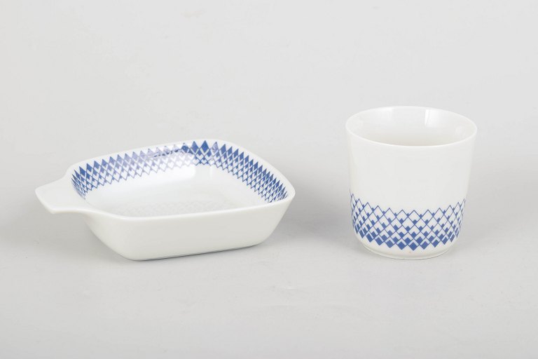 Lyngby/Danild, handled dish and small vase.