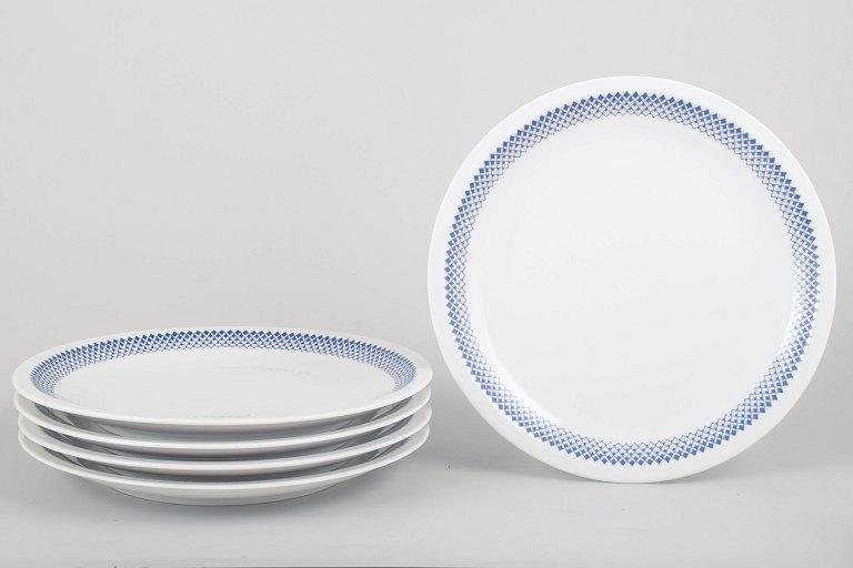 Lyngby/Danild, set of five dinner plates.