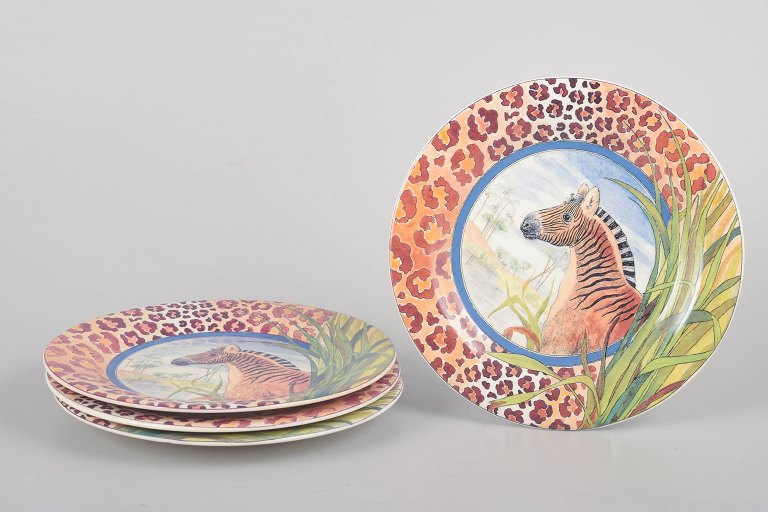 Gien "Savane", set of four plates.