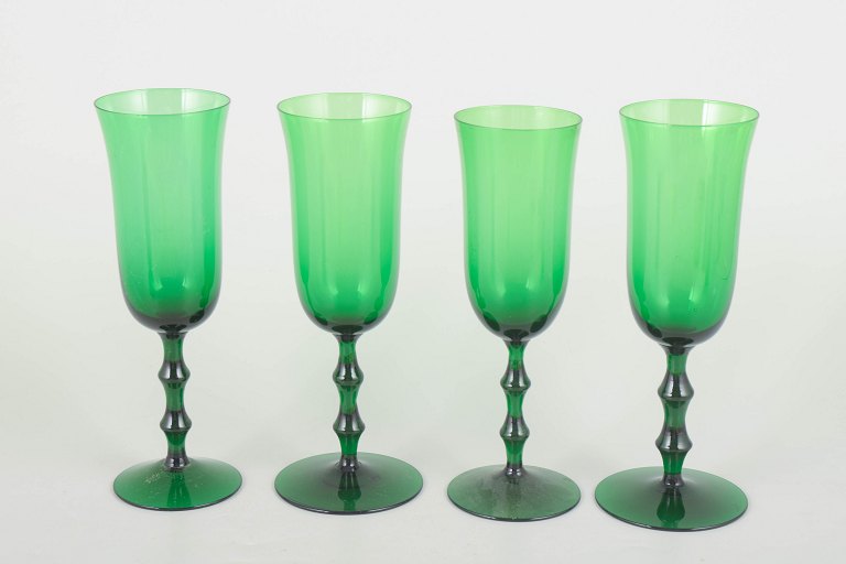 Simon Gate for Orrefors, set of four champagne glasses.