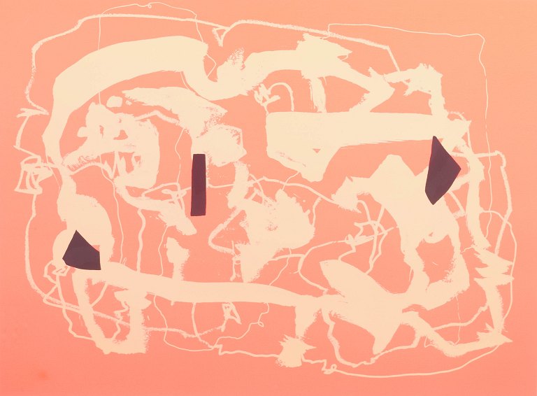 Robert Jacobsen, “Sjælebilleder”, screenprint, listed Danish artist.