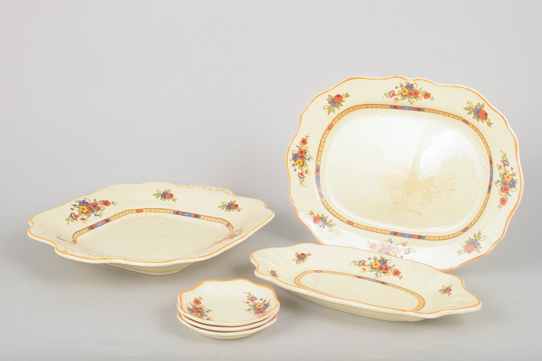 Adams England, set of three butter pads and three dishes.