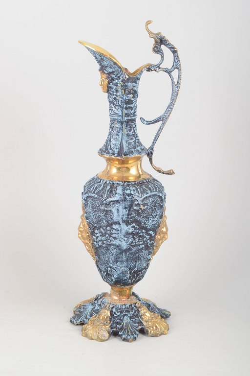 Baroque style bronze wine pitcher.