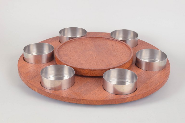 Stelton, "lazy Susan" fondue serving tray.