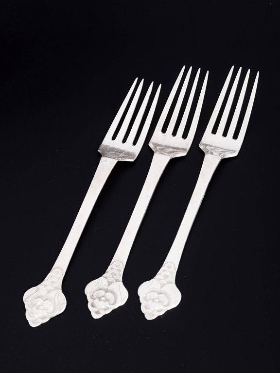 Evald Nielsen, set of three luncheon forks.