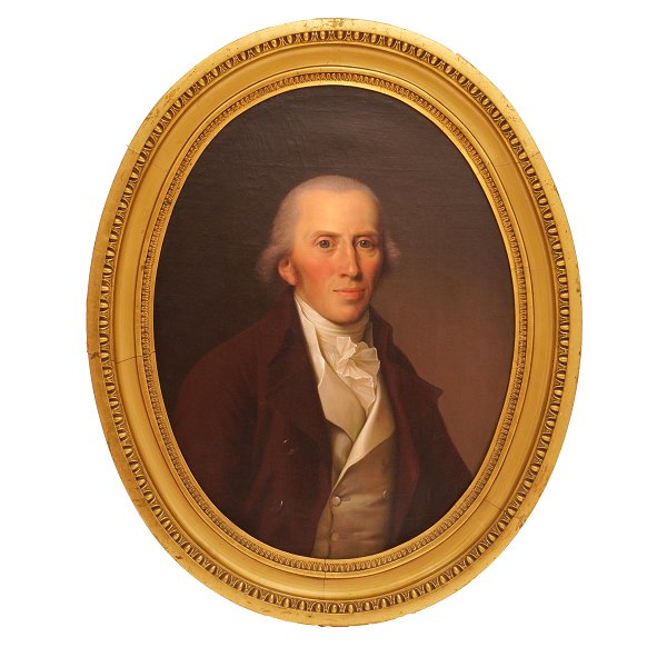 Jens Juel, 1745-1802, oil on canvas. Portrait of Johan Jacob Frölich d.æ circa 1795. Visible size: 68x53cm. With frame: 86x71cm
