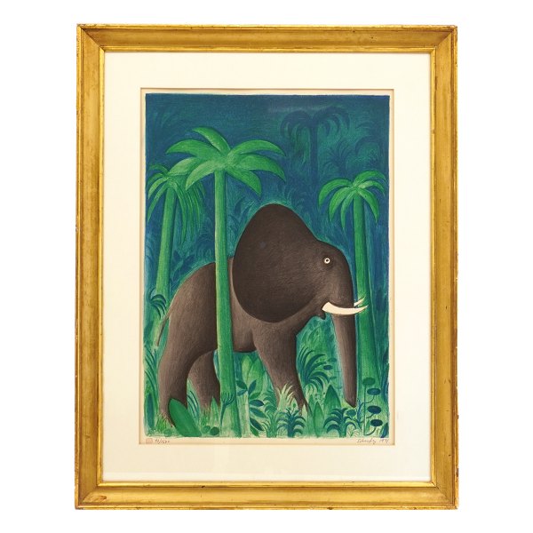 Hans Christian Scherfig lithograph, 1974, edition 43/150. Visible size: 60x41cm. With frame: 81x63cm