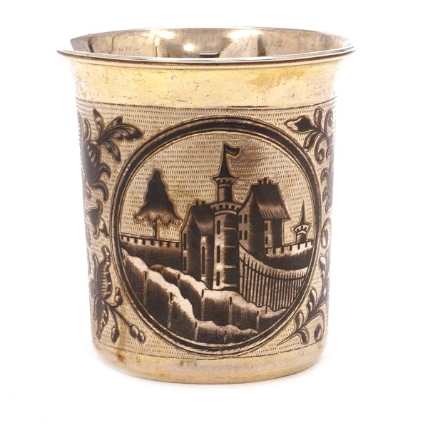 Russicher Silberbecher datiert Moskau 1838. Gestempelt "AK". H: 7cm