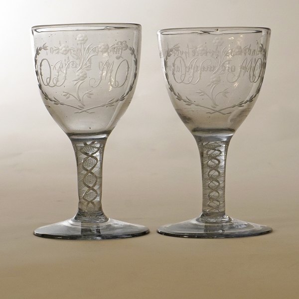 Pair of Norwegian Glasses by Hurdal circa 1780-1800. H: 12,5cm