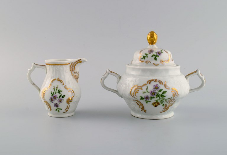 L Art - Rosenthal Sans Souci coffee pot, sugar bowl and cream jug. H